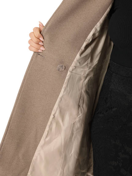 Agnes Orinda - Winter Outerwear Cinched Waist Winter Long Coat