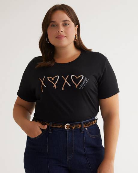 Short-Sleeve Tee with Gossip Girl Print - PENN. Essentials