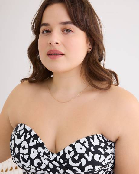 Twist Front Shirred Bandeau One-Piece Bathing Suit - Anne Cole