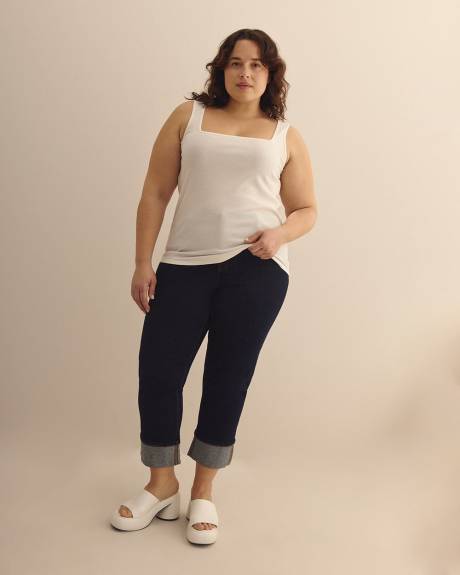 Square-Neck Ribbed Knit Tank Top - Addition Elle - PENN. Essentials