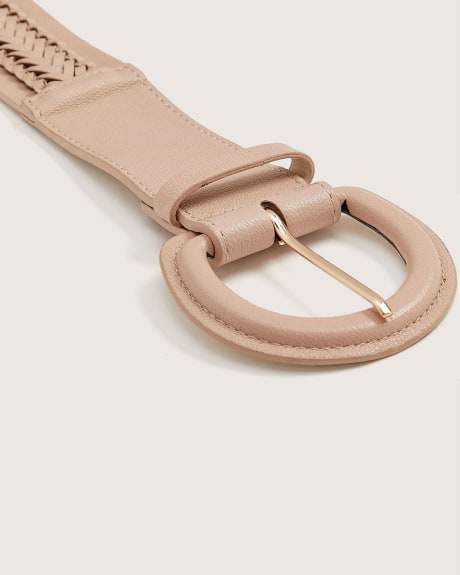 Wide Belt With Braid Detail