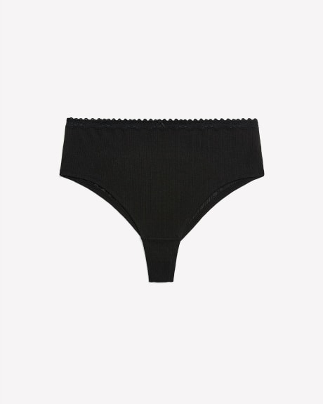 Pointelle Cheeky Brief, Lace Waistband and Bow - ti Voglio