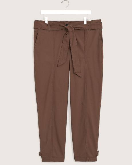 Cropped Straight-Leg Pant with Sash