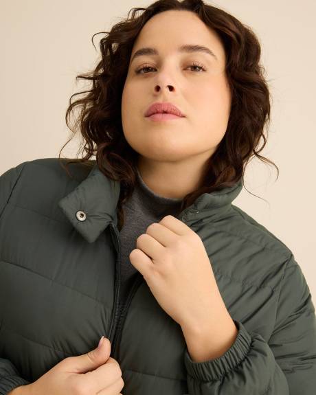 Long Packable Jacket with Removable Hood