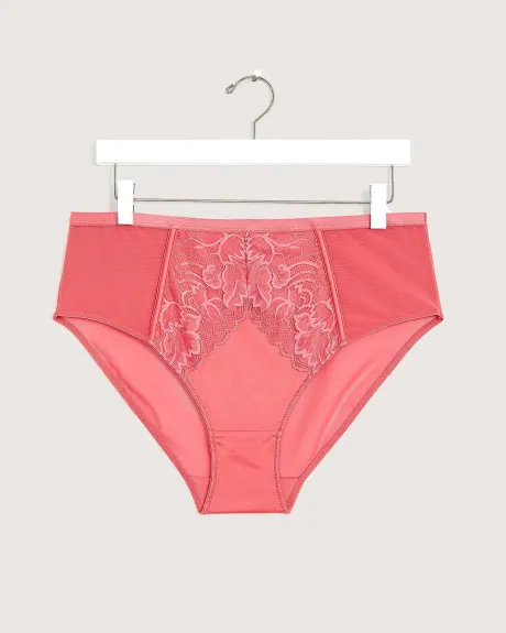 Sexy High-Cut Satin And Lace Brief - Déesse Collection