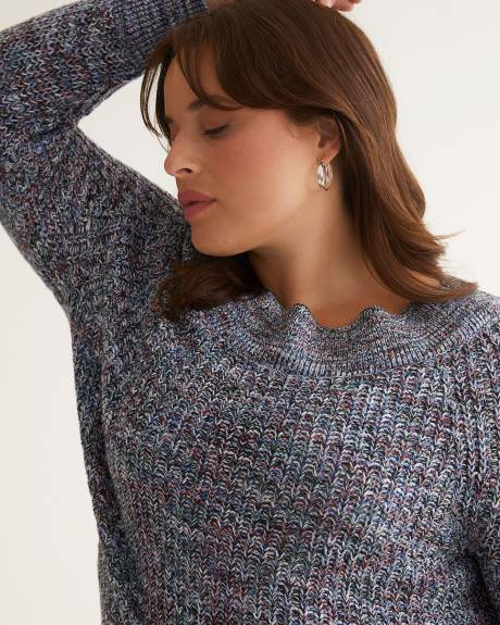 Marled Boat Neck Sweater
