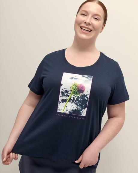 T-shirt à col dégagé et manches courtes Ruby Springs avec imprimé sur la poitrine - Columbia