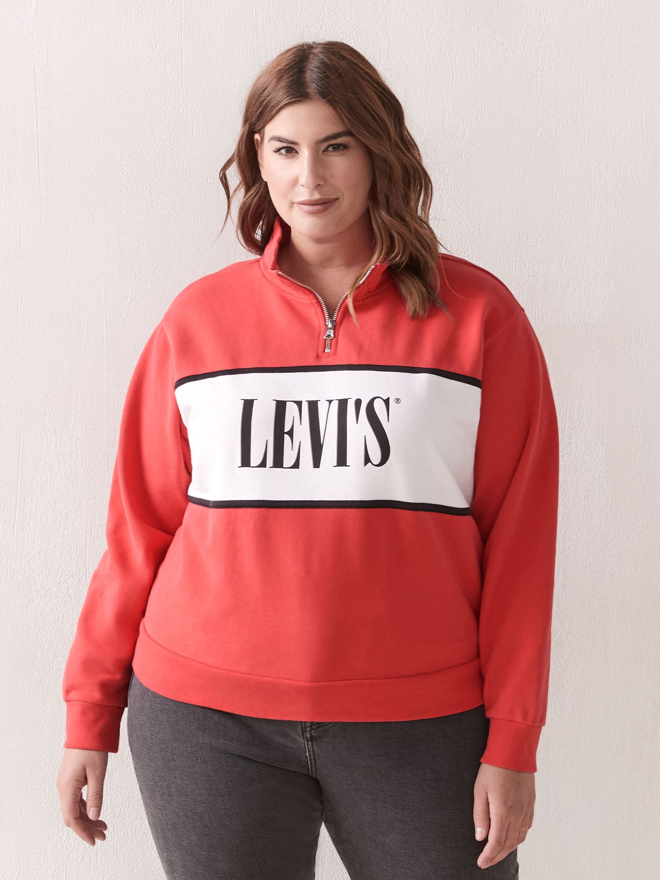 levis half zip sweatshirt