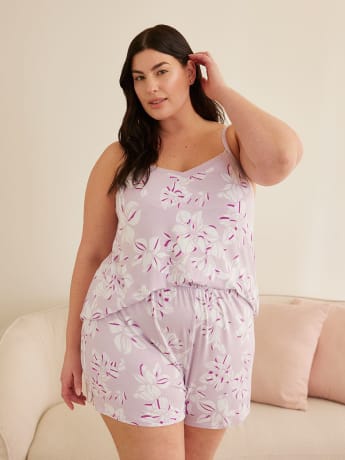 Camisole de pyjama à imprimé floral, tissu responsable - Déesse Collection