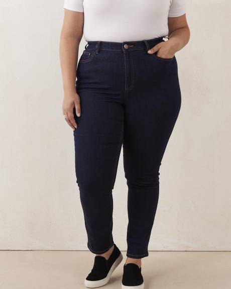 Pantalon en denim à jambe droite, coupe galbée longue, tissu responsable - d/C JEANS