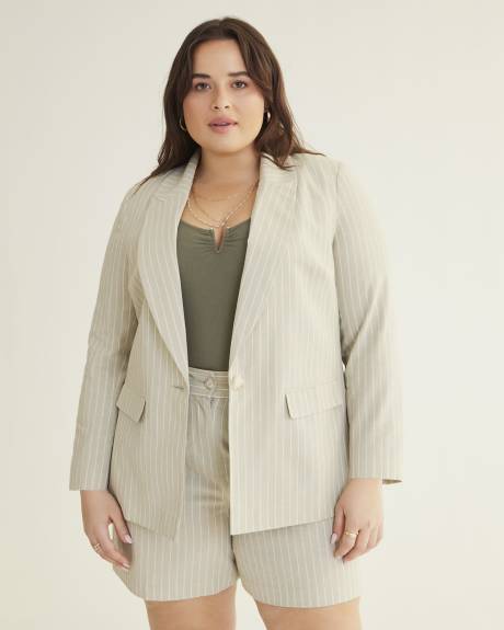 Striped Linen Blend Blazer
