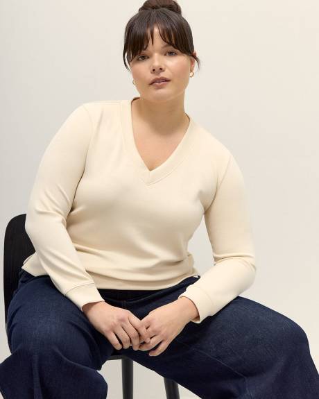 V-Neck Sweatshirt - Addition Elle