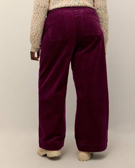 Curvy-Fit Wide-Leg Corduroy Pant