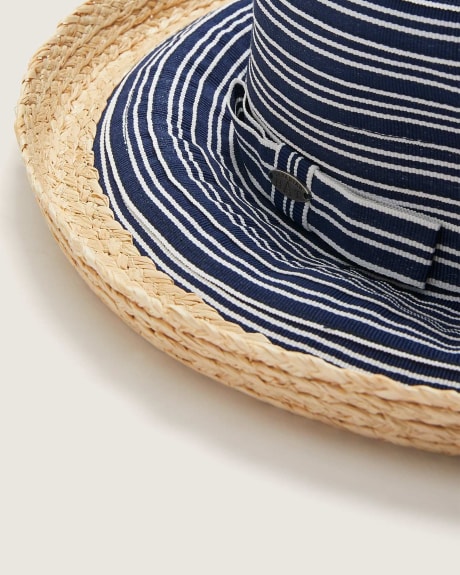 Striped Cotton Cloche Hat - Canadian Hat