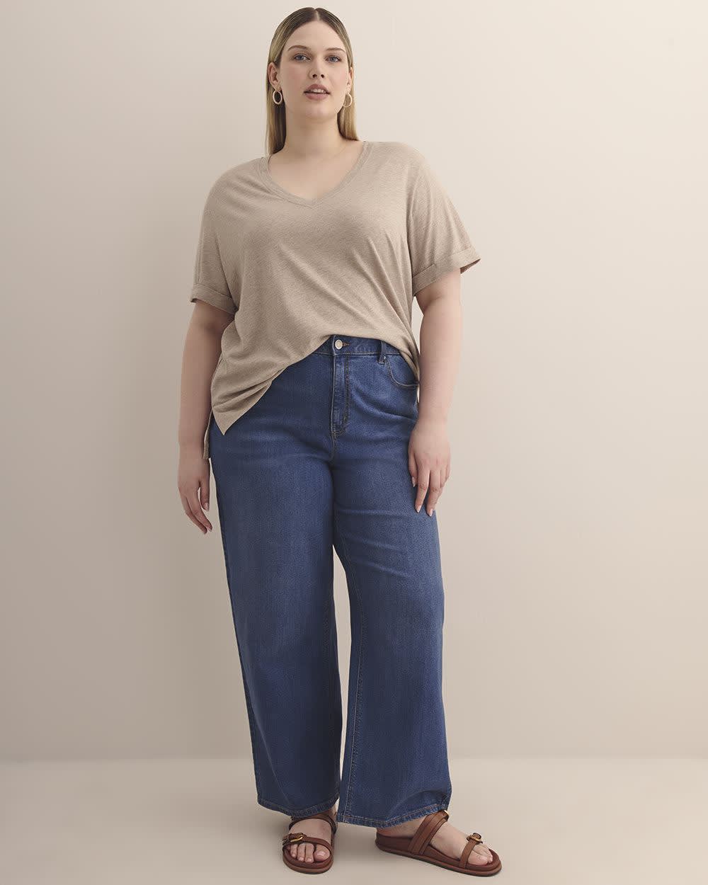 Responsible, Boyfriend-Fit V-Neck Tee - PENN. Essentials Responsible, Boyfriend-Fit V-Neck Tee - PENN. Essentials