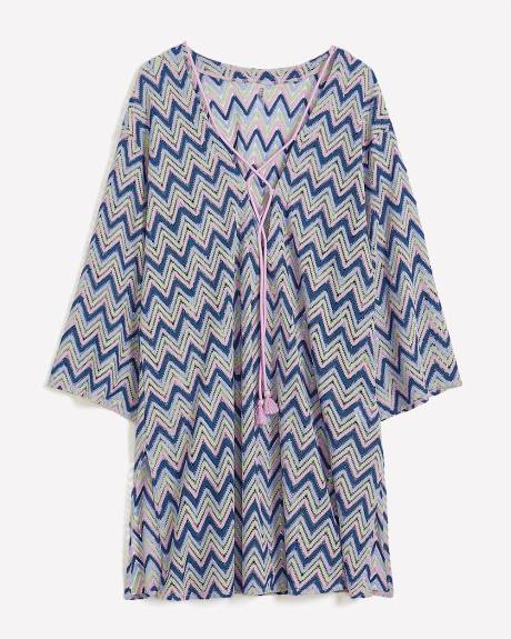Multicolour Fishnet Swim Cover-Up Dress