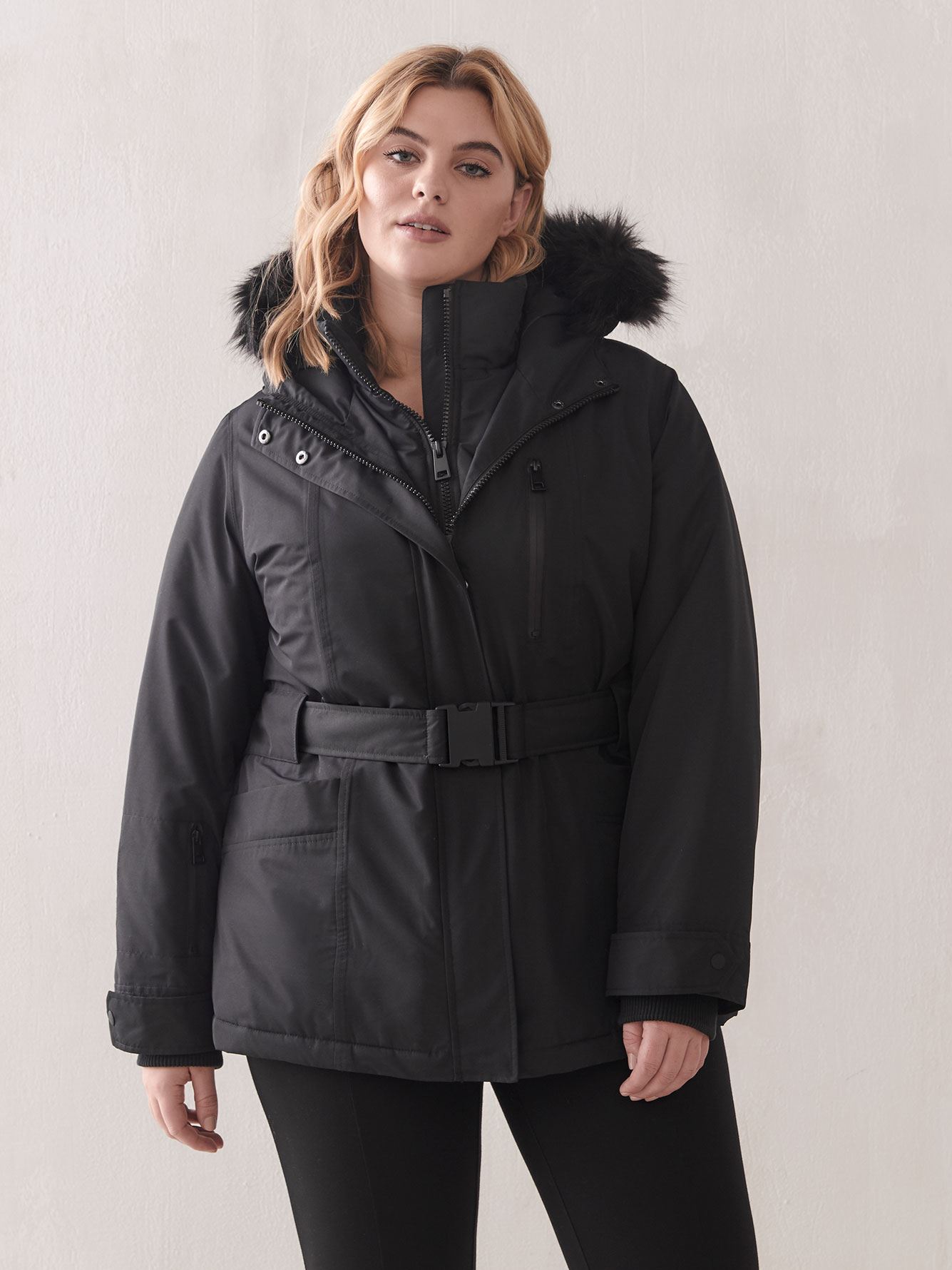 Belted Ski Jacket - Addition Elle | Penningtons