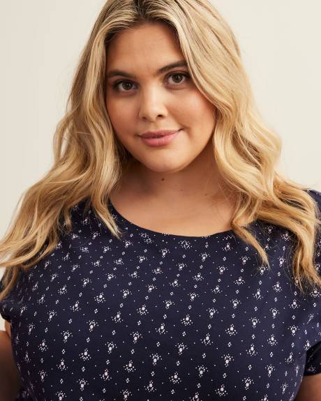 Medallion-Print Long Knit Sleepshirt - ti Voglio