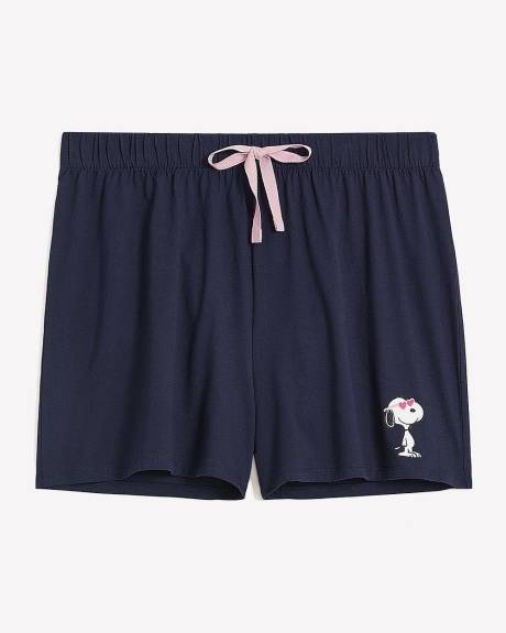 Short boxer de pyjama bleu avec imprimé de Snoopy - ti Voglio