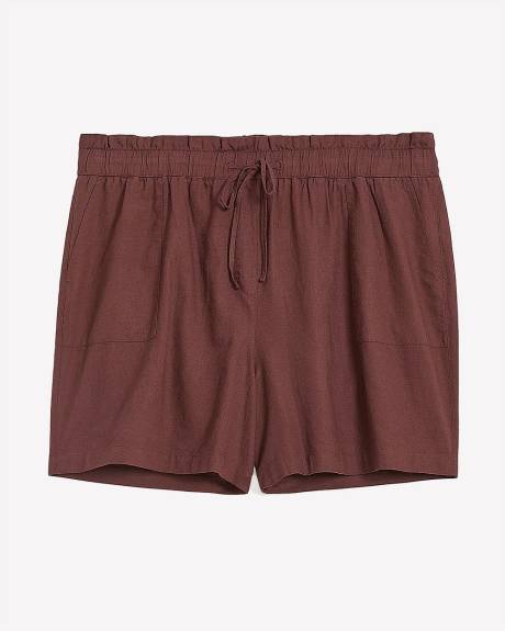 Linen Blend Pull-On Short