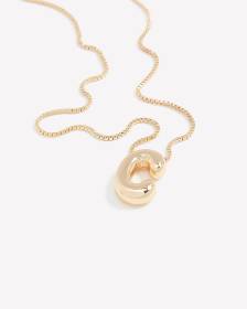 Short Golden Necklace with C-Bubble-Letter Pendant
