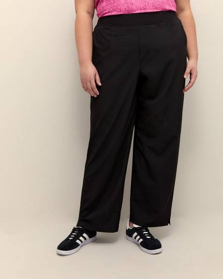Pantalon extensible noir à enfiler, petite, tissu responsable - Active Zone
