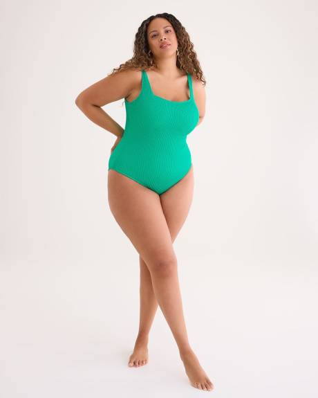 Square Neck One-Piece Swimsuit - Bleu by Rod Beattie