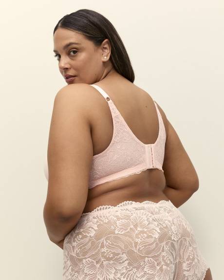 Soutien-gorge rose non doublé avec ailes en dentelle, avec armatures - ti Voglio