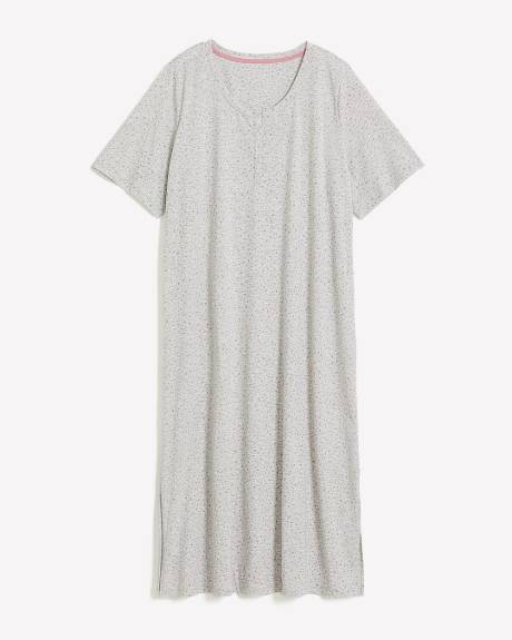 Chemise de nuit longue chinée à motif de coeurs - ti Voglio
