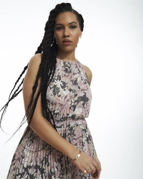 Robe licou plissée, tissu responsable - Addition Elle