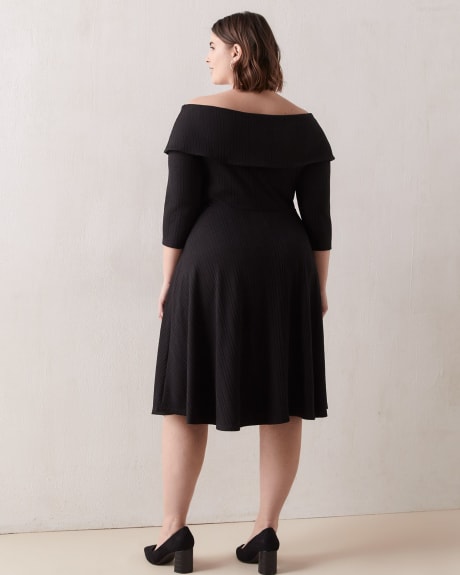 Off-Shoulder Midi-Length Dress - Addition Elle
