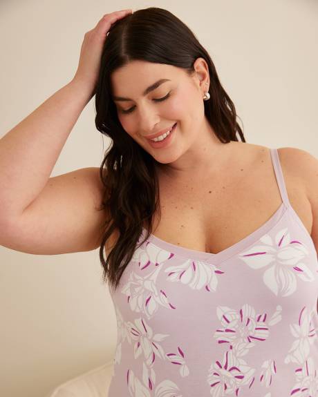 Responsible, Sleeveless Nightgown with Floral Pattern - Déesse Collection