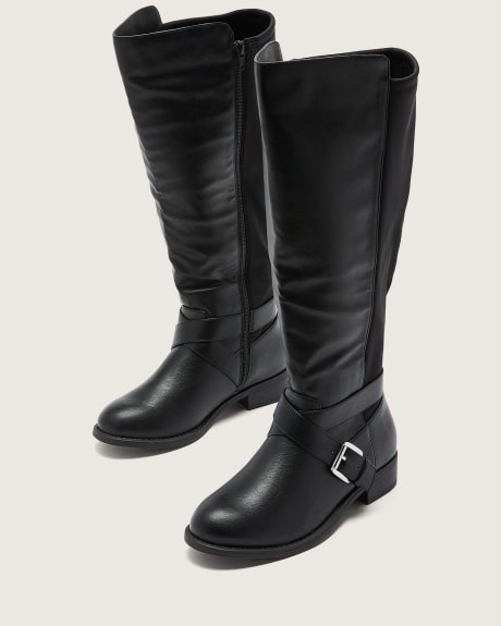 Extra Wide Width, Tall Boot with Ankle Strap
