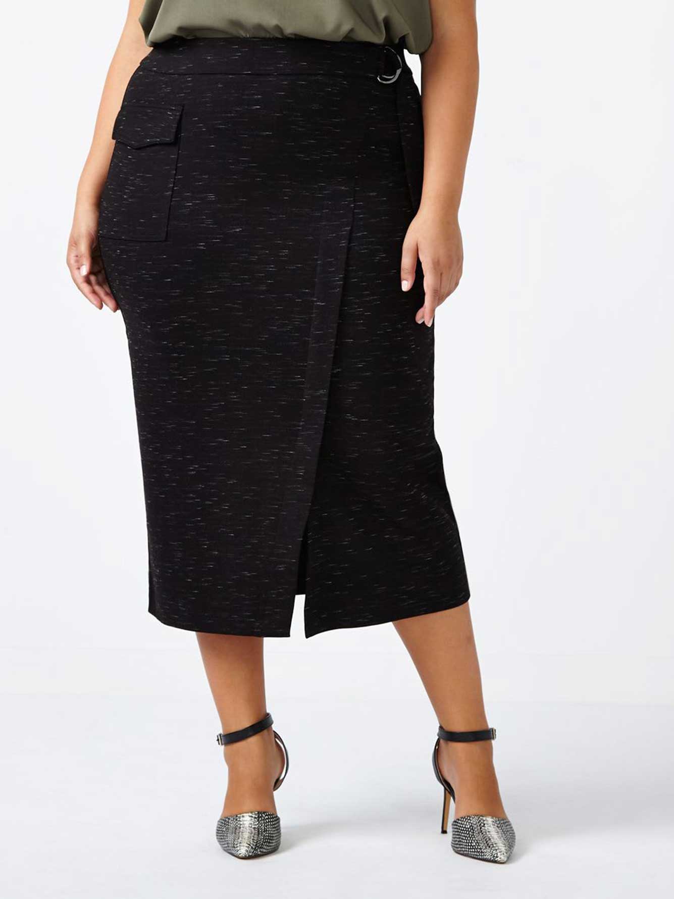 Belted Wrap Midi Skirt Penningtons