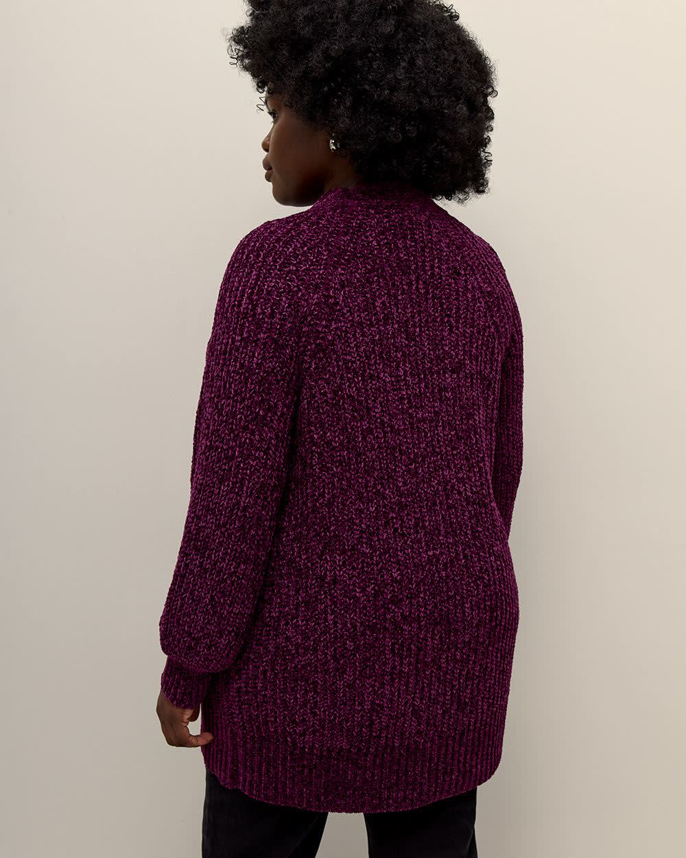 Purple chenille cardigan sales