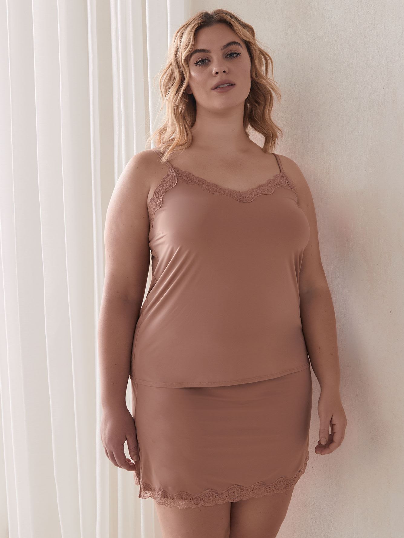 Slip Camisole with Lace Trim Addition Elle Penningtons