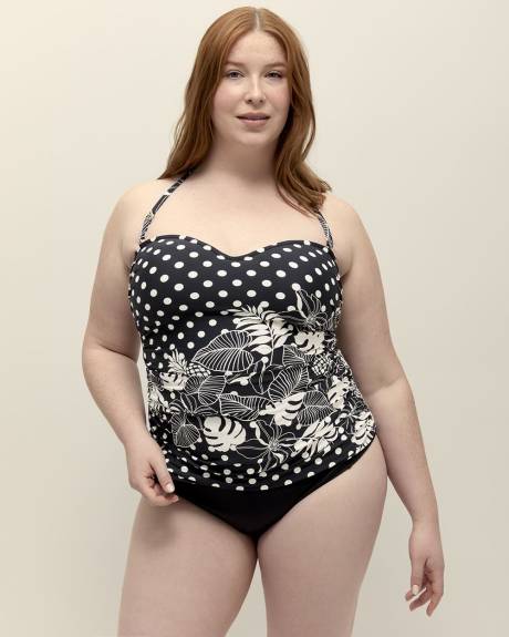 Shirred Bandini Tankini Top - Bleu by Rod Beattie