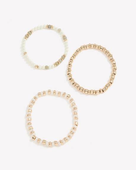 Assorted Beaded Elastic Bracelet, Set of 3