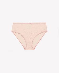 High-Cut Cotton Brief Lavender Heart-Print - ti Voglio