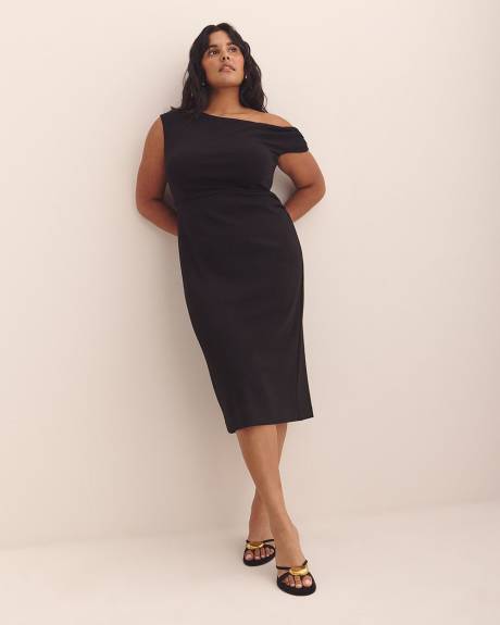 Robe midi à épaules dénudées, tissu responsable - Addition Elle