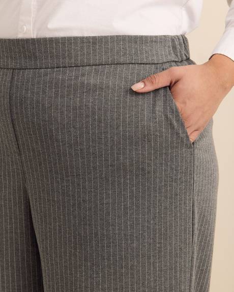 Striped Ponte de Roma Wide-Leg Pant