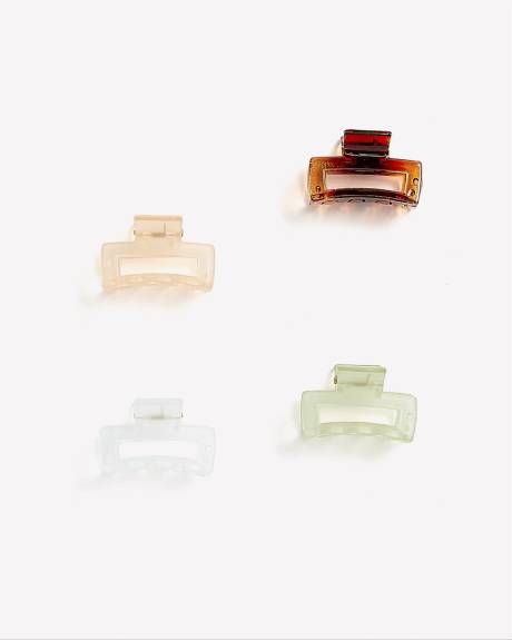 Mini Square Hair Claws, Set of 4