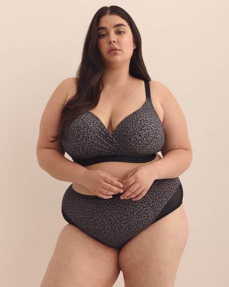 Cheetah-Print Wireless Padded T-Shirt Bra - Déesse Collection