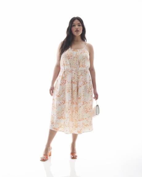 Robe mi-longue fleurie sans manches - Addition Elle