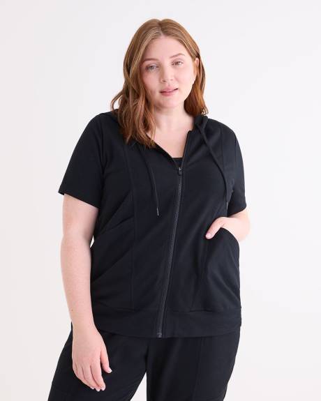 French Terry Short-Sleeve Full Zip Jacket - Active Zone