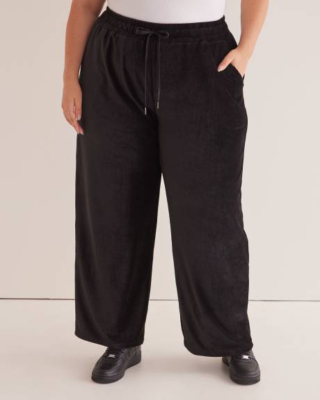 Ribbed Velvet Wide-Leg Pant - Active Zone
