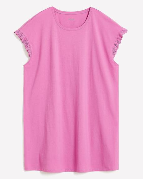 Chemise de nuit courte avec manches à volants en dentelle - ti Voglio