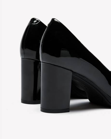 Wide Width, Bayla Skip Black Block Heel Shoe - Clarks