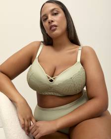 Soutien-gorge pigeonnant avec dentelle, sans armatures - Déesse Collection