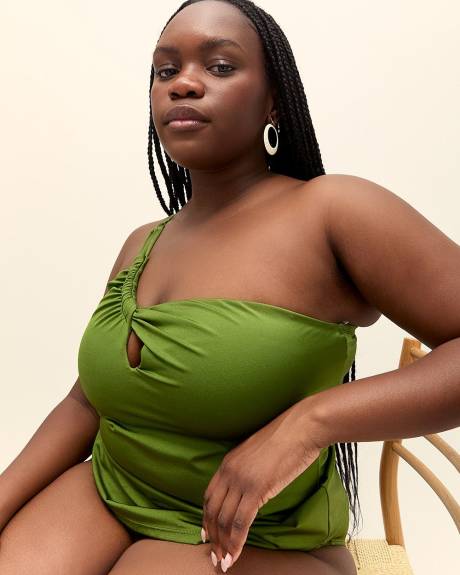 Tankini vert à une bretelle